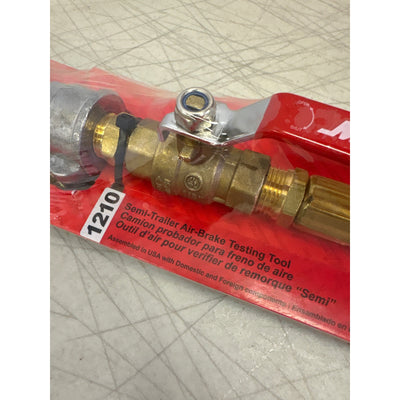 Milton 1210 Semitrailer Air Brake Testing Tool Ball Valve Shutoff Cushioned Grip