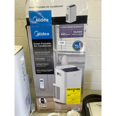 Midea Smart Air Conditioner 10,000 BTU DOE Portable w Wheels 450 SqFt, Unit Only