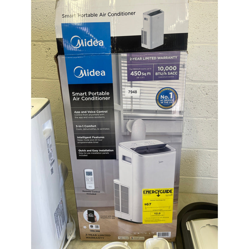 Midea Smart Air Conditioner 10,000 BTU DOE Portable w Wheels 450 SqFt, Unit Only