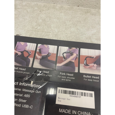 IASUI Massage Gun Extended Handle Back Massager 4 Heads, 3 Modes & 6 Speeds