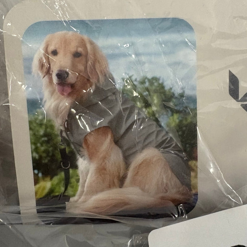 Koolaburra UGG Pet Reversible Hooded Raincoat for Dogs 17-18" Collar, Gray Large