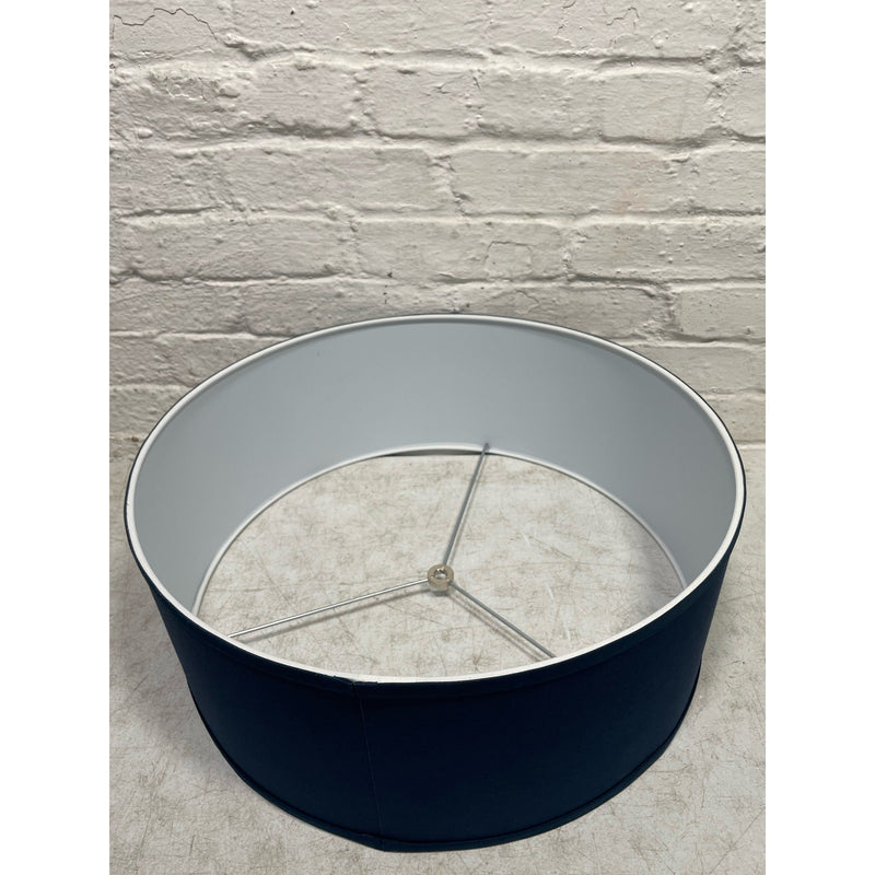 Fenchel Shades Linen Navy Blue Drum Lamp Shade 18" Top D x 18" Bottom D x 7" H