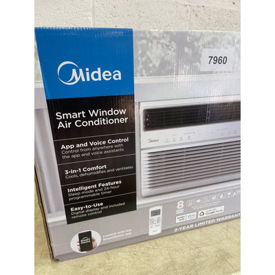 Midea Smart 8,000 BTU Window Air Conditioner, Digital Panel 350 Sq. Ft. - White