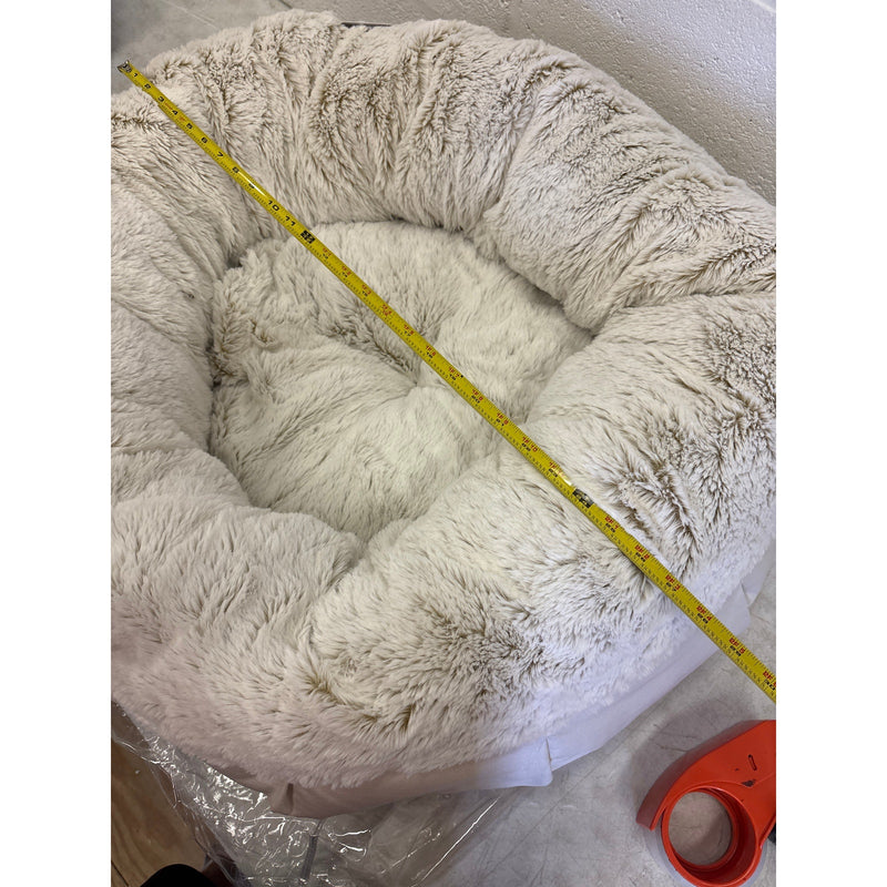 Koolaburra by Ugg Donut Dog Bed for Medium Size, 28" Round Non-Slip, Soft Fuzzy