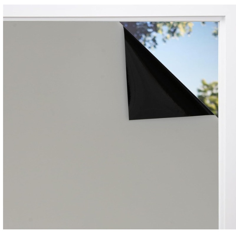 DKTIE Blackout Window Film, Privacy Static Cling No Glue 35.4" x 78.7" Black