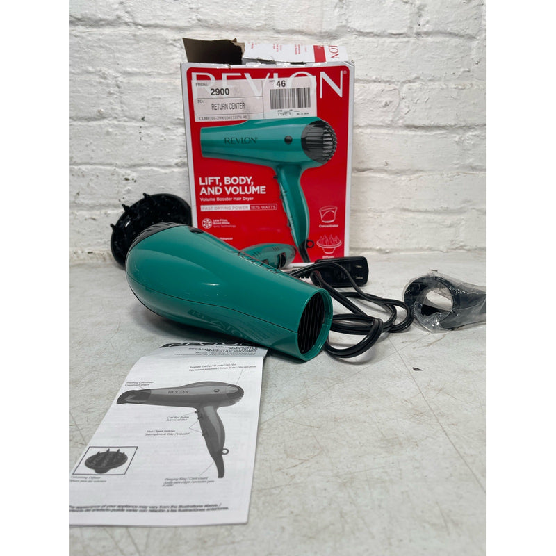 Revlon Volume Booster Hair Dryer | 1875W for Voluminous Lift and Body, (Green)
