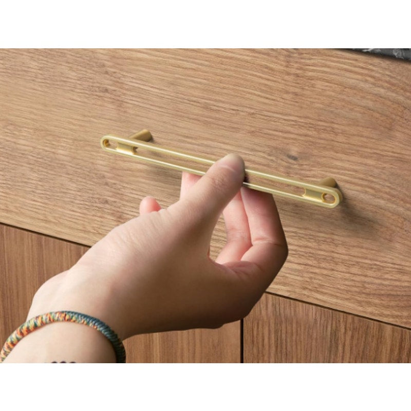 Goo-Ki 6-Pack 7-1/2" Hole Center Cabinet Pulls Light Brushed Brass, Hardware