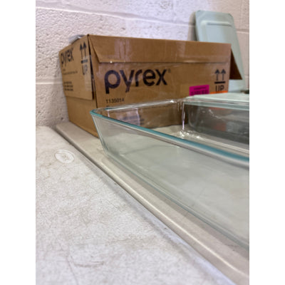 3-Pack Pyrex Deep Glass Baking Dish Set 9"x13", 7"x11", 8"x8" BPA-Free Lids