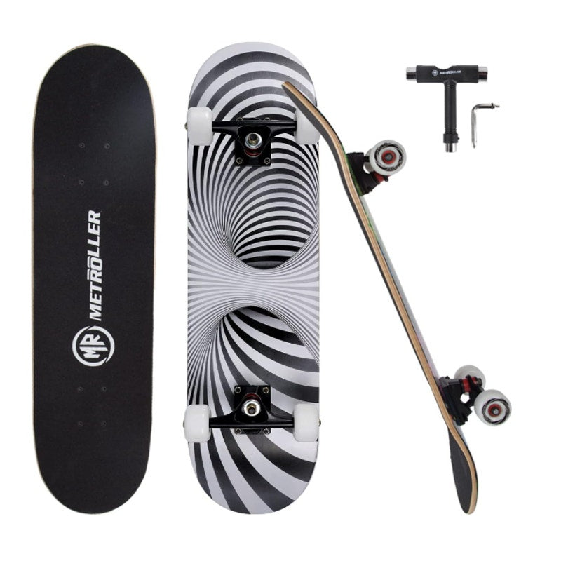 METROLLER Skateboards for Beginners, 31" x 8" Complete Standard, 7-Layer