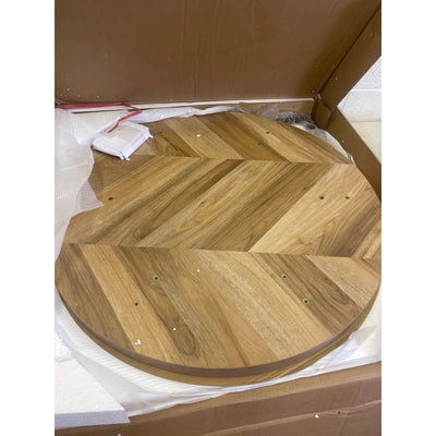 Tribesigns Wooden Coffee Table 2-Tier Round Central Cocktail Table w Shelf 32"