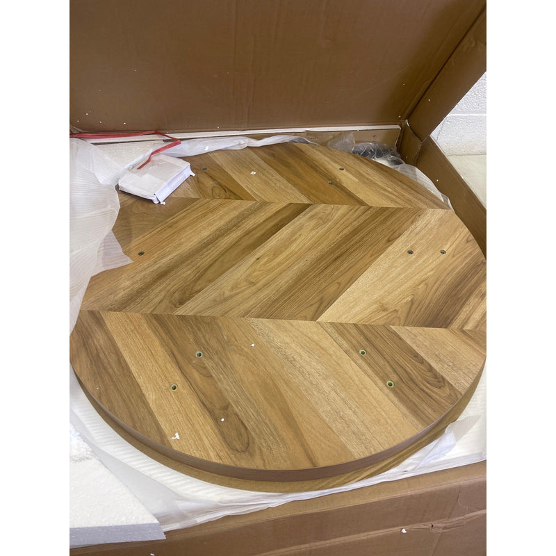Tribesigns Wooden Coffee Table 2-Tier Round Central Cocktail Table w Shelf 32"