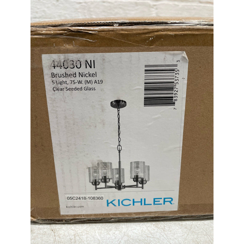 19.75" 5-Light Brushed Nickel Shaded Chandelier, KICHLER Winslow SEE DETAILS