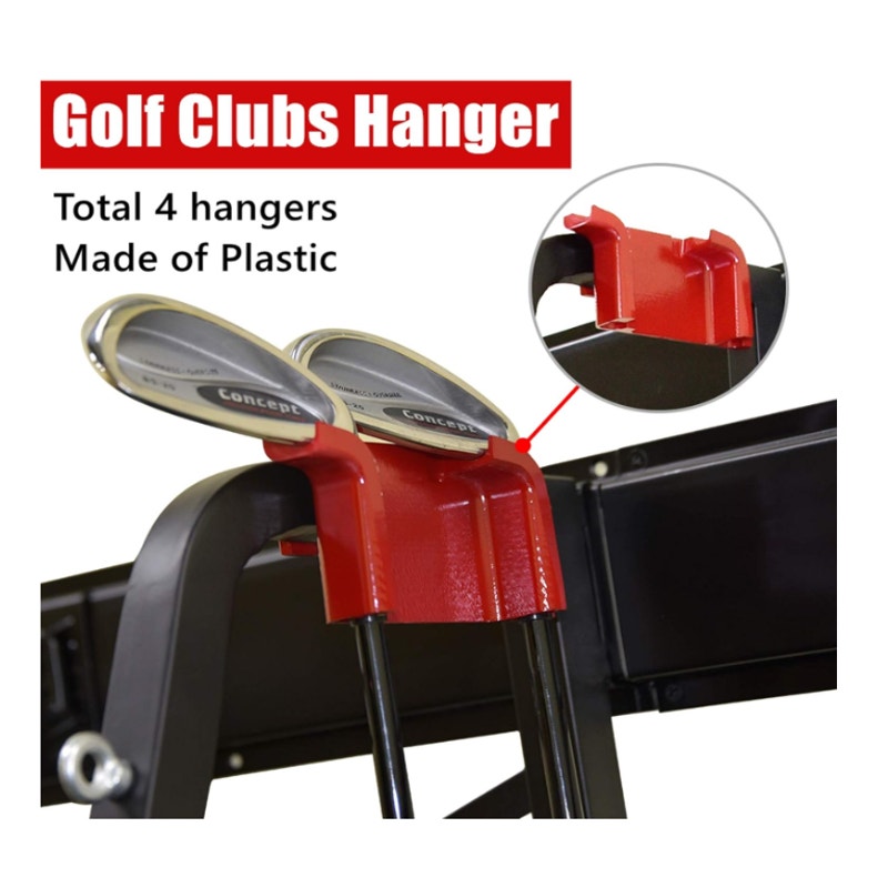 WALMANN Wall Mount 2-Golf-Bags-Stand, Golf Bag Organizer, Extra Large- Black