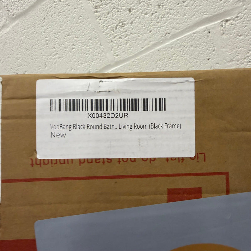 VooBang Round Mirror (20in) Wall Mounted, Simple & Modern, Metal Frame - Black
