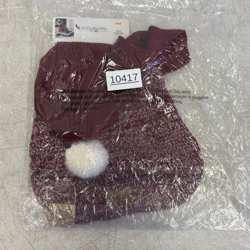 Koolaburra by UGG Pet Leroy Knitted Hoodie Dog Sweater- 12-13" Collar, Red Small