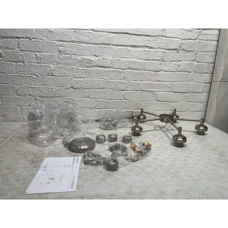 19.75" 5-Light Brushed Nickel Shaded Chandelier, KICHLER Winslow SEE DETAILS