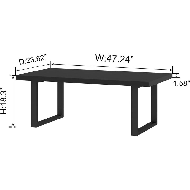 IBF Rustic 47" Living Room Coffee Table, Rectangle, Rustic Brown Simple & Modern