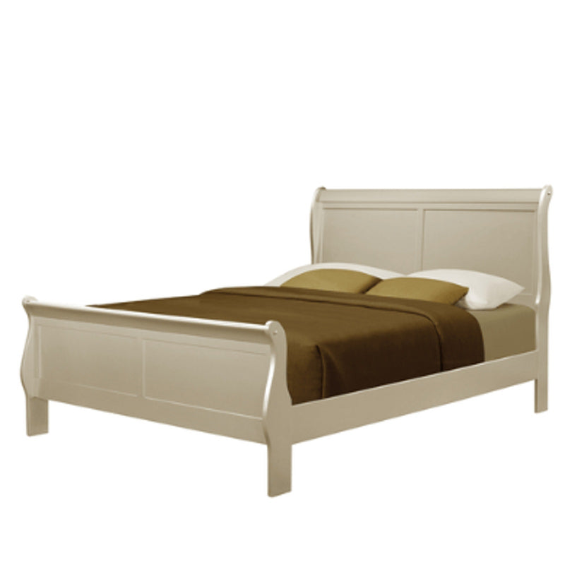 King Sleigh Bed Headboard Footboard & Rail Set Champagne Crown Mark Louis Philip