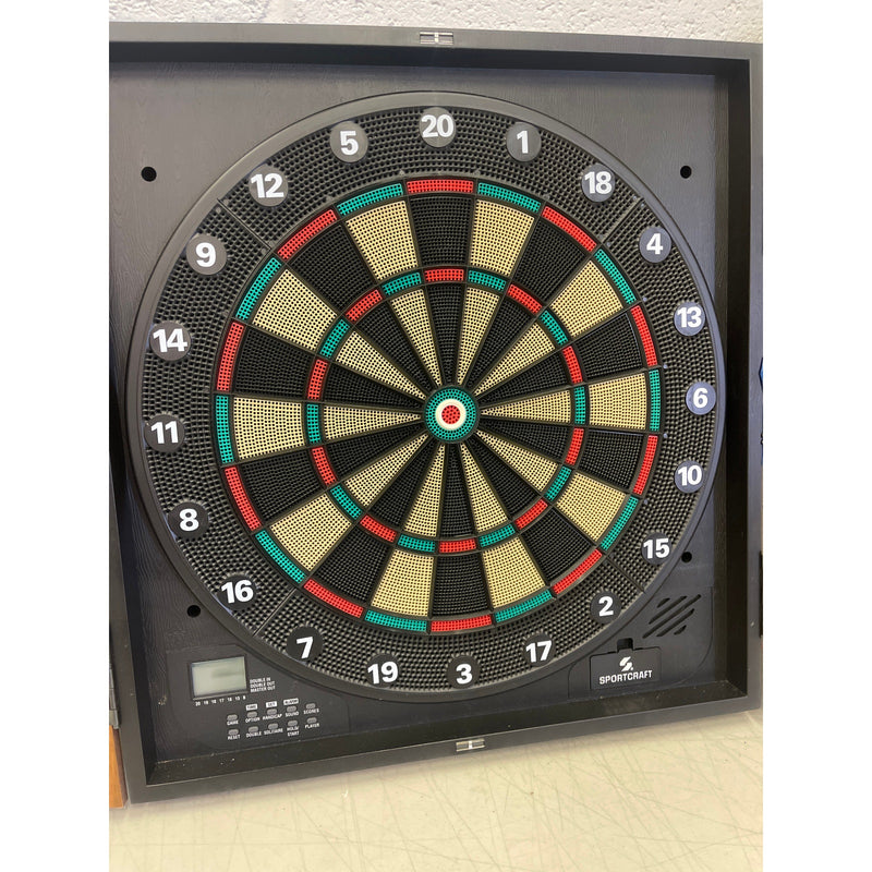 Sportcraft Electronic Dartboard with Closing Wooden Doors, Dart Holders, & Darts