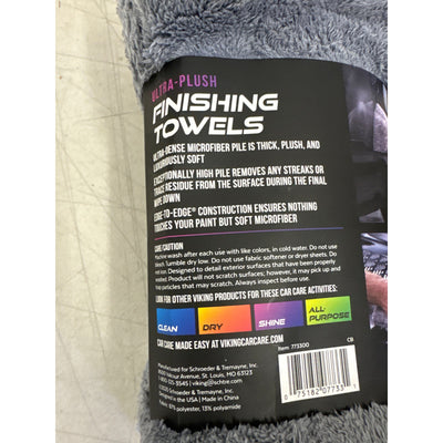 Viking Car Care Ultra Plush Finishing Microfiber Towels, 16" x 16", Pack of 6