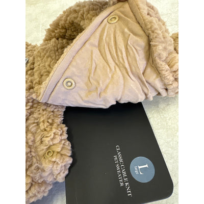 UGG Classic Sherpa Pet PJ's, Hook & Loop Straps, Soft & Cozy, Tan -Large Size