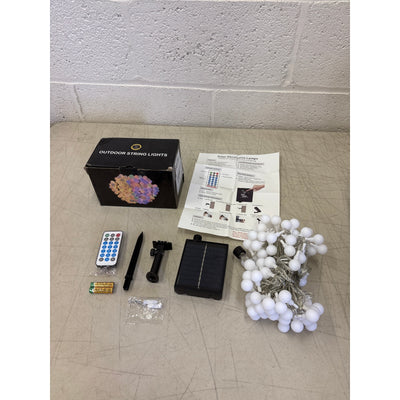 LumosGlow 55FT Solar Color-Changing String Lights 100LED, 1200mAh 8 Modes IP67