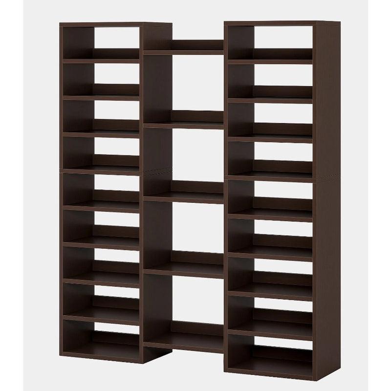 Tribesign Wooden Shoe Rack, Freestanding Shoe Organizer, 23 Storage Shelves READ