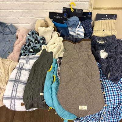 40-Pieces Pet Clothes, Mixed Sizes, Dog Sweaters, Hoodies, Shirts, Jackets