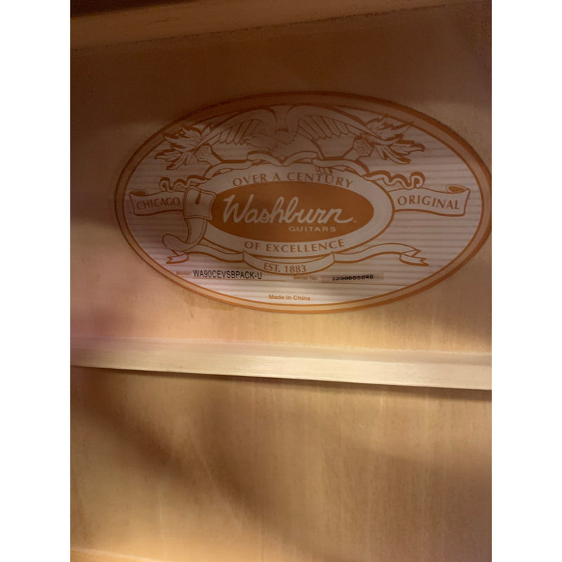 DAMAGED Washburn WA90CE Dreadnought Acoustic-Electric Guitar Vintage