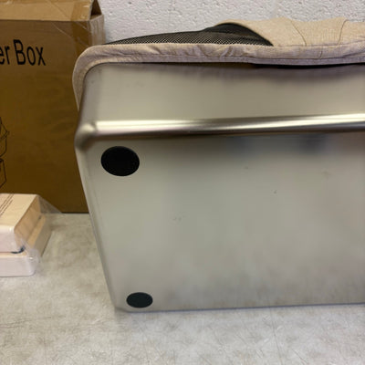 Pacifik Angels Stainless Steel Cat Litter Box w Anti Splash Fabric & Scoop - Tan