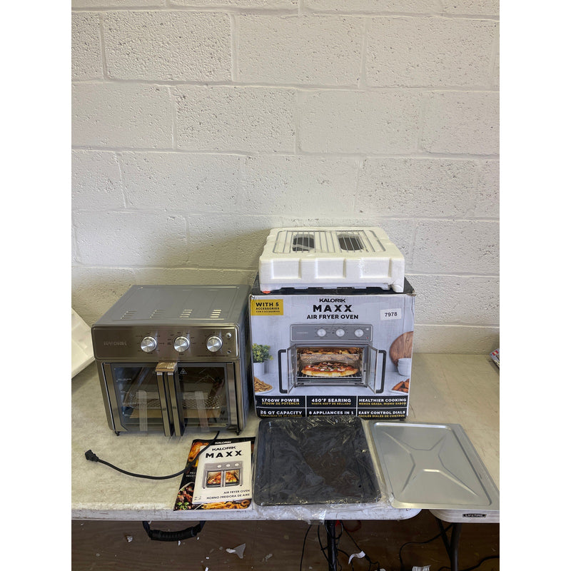 Kalorik MAXX Air Fryer 26-Quart Stainless Steel Toaster Oven Combo w Accessories