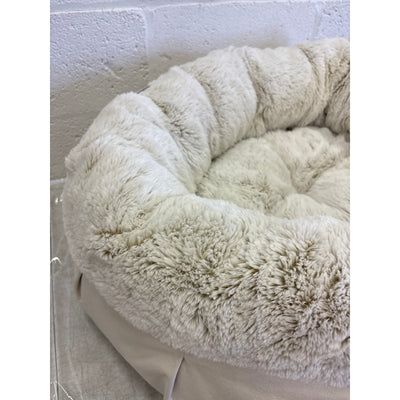 Koolaburra by Ugg Donut Dog Bed for Medium Size, 28" Round Non-Slip, Soft Fuzzy