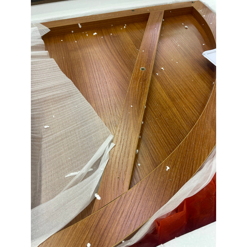 Tribesigns Round Dining Table 47" Kitchen Table Gold Metal Base 2-Tone Brown Top