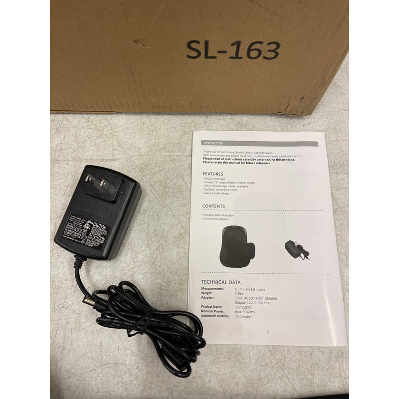 Snailax Chair Back Massager With Heat, Shiatsu Pad, 12 Massage Balls, Back Pain