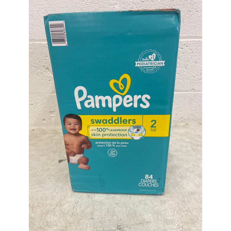 Pampers Swaddlers Diapers - Size 2 12-18 lbs, 84 Count, Ultra Soft Disposable