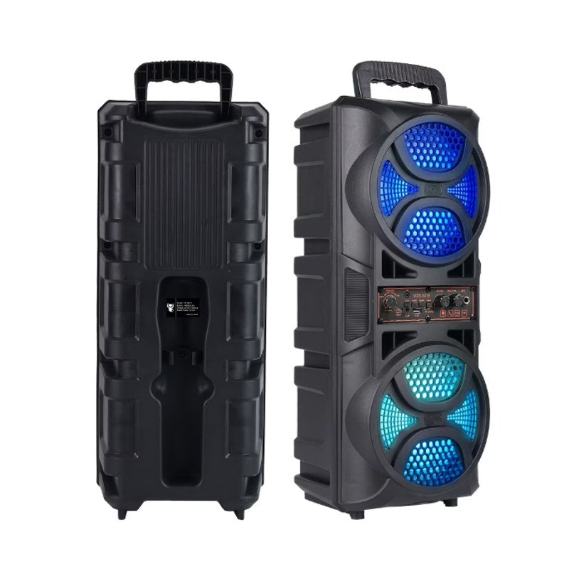 LED Lighting Bluetooth Portable Speaker Karaoke Machine - Black MZS-6216