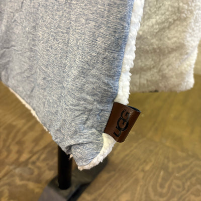 UGG Queen Comforter & 1 Pillow Sham Soft Fuzzy Side & Smooth Side, Blue / White