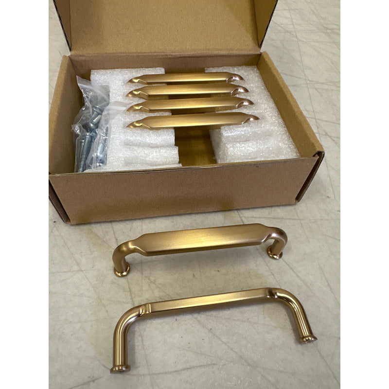 6-Pack Goo-Ki Champagne Bronze Drawer Handles 3-3/4" Hole Centers Straight Pull