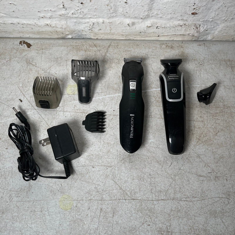 2 Trimmers Remington Grooming Kit & Philips Multigroom Trimmer Corded & Cordless
