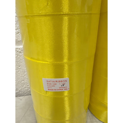 Pack-of-10 Yellow Satin Ribbon 1-1/2 " x 25 Yards Each Polyester Fabric Each
