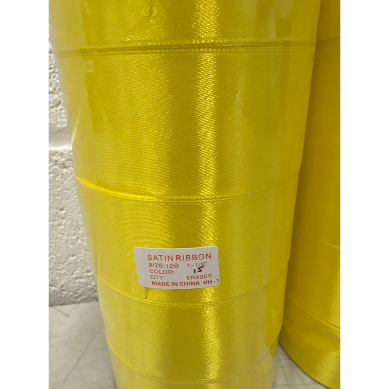 Pack-of-10 Yellow Satin Ribbon 1-1/2 " x 25 Yards Each Polyester Fabric Each