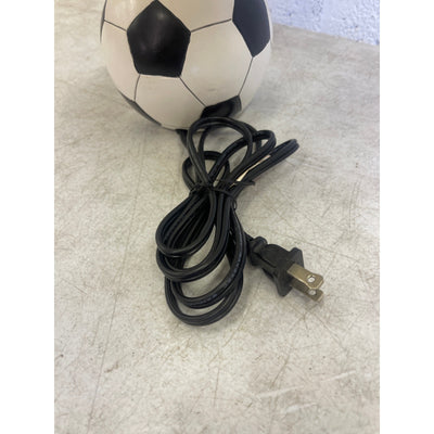 16" Soccer Ball Lamp Base with White Shade, Corded Electric. SEE DETAILS