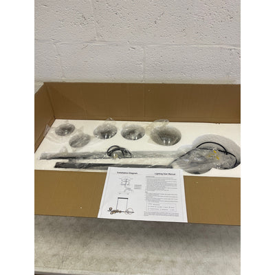 Bepuzz Chandelier 5-Light Glass Globe Pendant Light Fixtures 2-Ring Circular LED