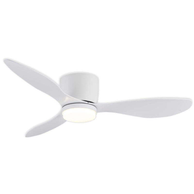 GESUM 42" Flush Mount Ceiling Fan Light w 3 Colors 6 Speeds Low Profile - White