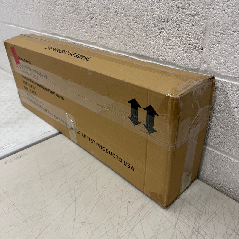 3-Pk 36" x 12" Paramount Professional Canvases, Heavy-Duty Stretched -White