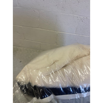 Lilly Paws Luxury Plush Comfy Dog Bed FauxFur Large 36 x 27 x 10 in Cream& Black