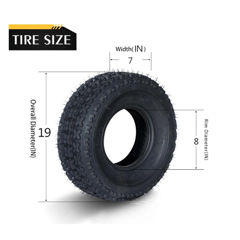 Set-of-2 19x7-8 ATV UTV Sport Tires All Terrain Tubeless Tire Front Left & Right