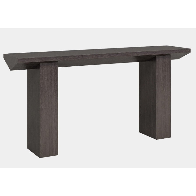 Tribesigns 63" Console Table, Triangular Top Wooden Sofa Table, 63" x 12" Gray