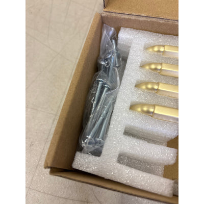 6-Pack Goo-Ki 3-3/4" Hole Center Cabinet Pulls Light Brushed Brass, Hardware