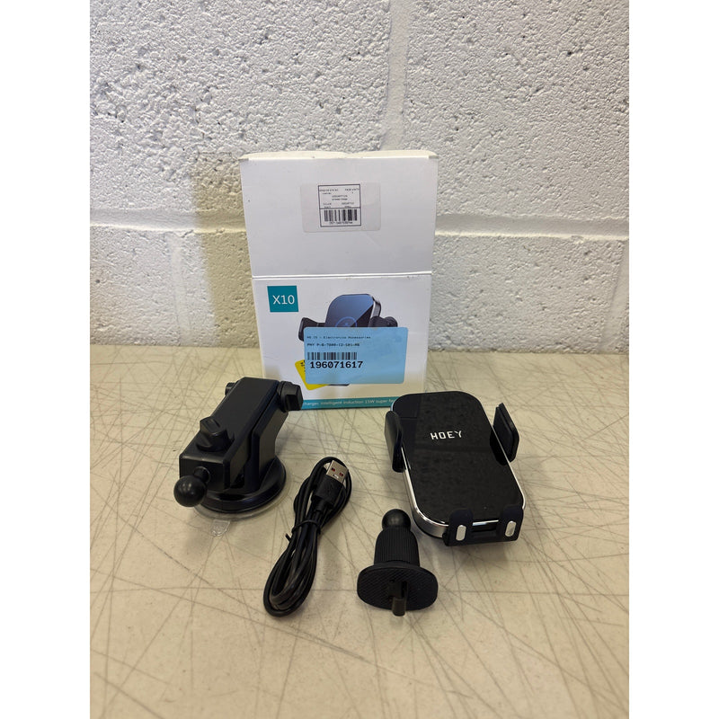 X10 Smart Sensor Wireless Car Charger Black 15W Phone Mount